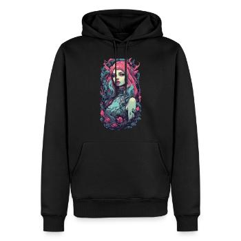 Gothic Pastell Aesthetic E-Girl Streetwear - Männer Premium Bio Hoodie - Schwarz - Vorne - Nico (187cm)