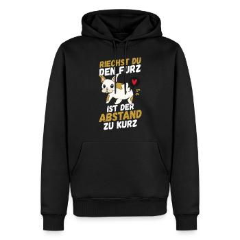 Si vous sentez l’odeur du pet, la distance est trop courte - Sweat à capuche Premium bio Homme - noir - Devant - Nico (187cm)