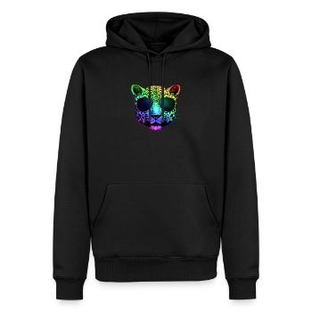 Rainbow Guépard - Sweat à capuche Premium bio Homme - noir - Devant - Nico (187cm)
