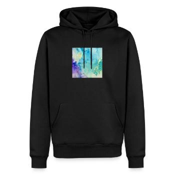 Bild Tinten Blau - Männer Premium Bio Hoodie - Schwarz - Vorne - Nico (187cm)