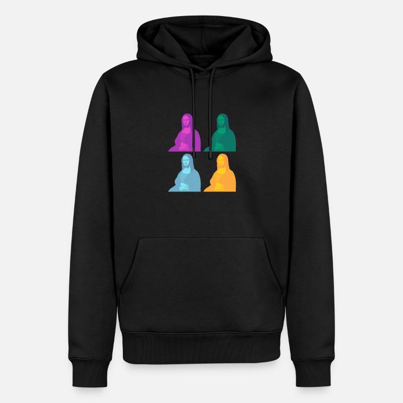 Mona Lisa Popart - Männer Premium Bio Hoodie - Schwarz