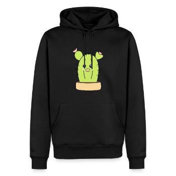 Cactus, cactus, plantes succulentes, plante mignonne - Sweat à capuche Premium bio Homme - noir - Devant - Nico (187cm)