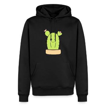 Kawaii Cactus - Sweat à capuche Premium bio Homme - noir - Devant - Nico (187cm)