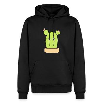Kawaii Cactus - Sweat à capuche Premium bio Homme - noir - Devant - Nico (187cm)