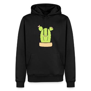 lachender Kaktus - Männer Premium Bio Hoodie - Schwarz - Vorne - Nico (187cm)