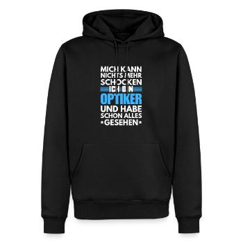 Nicht schockbarer Optiker - Männer Premium Bio Hoodie - Schwarz - Vorne - Nico (187cm)