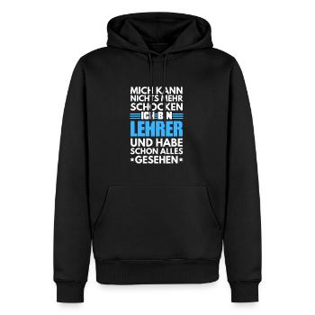 Enseignant non choquable - Sweat à capuche Premium bio Homme - noir - Devant - Nico (187cm)