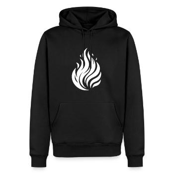 Feuer Tattoo Flammen Illustration Design - Männer Premium Bio Hoodie - Schwarz - Vorne - Nico (187cm)