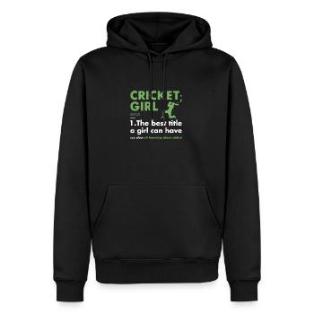 Sport Girl Définition Cricket - Sweat à capuche Premium bio Homme - noir - Devant - Nico (187cm)