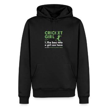 Sport Girl Définition Cricket - Sweat à capuche Premium bio Homme - noir - Devant - Nico (187cm)