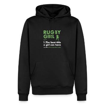 Sport Girl Definition Rugby - Männer Premium Bio Hoodie - Schwarz - Vorne - Nico (187cm)