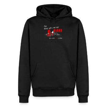 Der BÖSE, ALTE, WEISSE MANN braucht KEIN E-Bike - Männer Premium Bio Hoodie - Schwarz - Vorne - Nico (187cm)