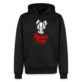 FRENCHCORE FRENCH CORE Lapin doux - Sweat à capuche Premium bio Homme - noir - Devant - Nico (187cm)