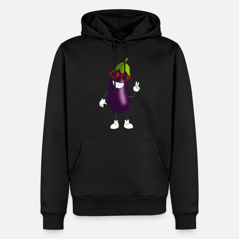 Aubergine joyeuse dit moi - Sweat à capuche Premium bio Homme - noir