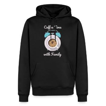 Coffee Time with Family - Männer Premium Bio Hoodie - Schwarz - Vorne - Nico (187cm)