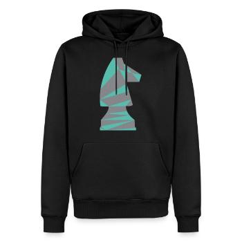 SCHACH SPRINGER /POLYGON - Männer Premium Bio Hoodie - Schwarz - Vorne - Nico (187cm)