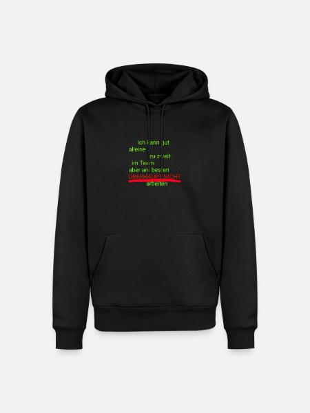 Lustiger Spruch übers Arbeiten. - Männer Premium Bio Hoodie - Schwarz