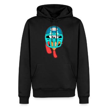Turquie avec casque de football américain Thanksgiving - Sweat à capuche Premium bio Homme - noir - Devant - Nico (187cm)