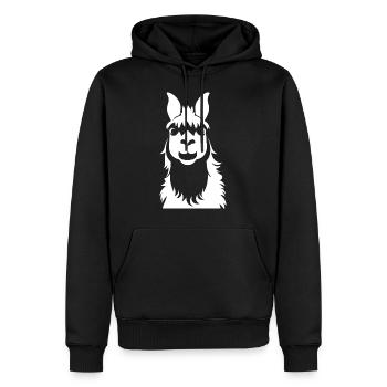 Lustige Lama Silhouette Freche lustige Lamas - Männer Premium Bio Hoodie - Schwarz - Vorne - Nico (187cm)