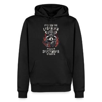 Feuerwehr Legenden sind im September geboren - Männer Premium Bio Hoodie - Schwarz - Vorne - Nico (187cm)