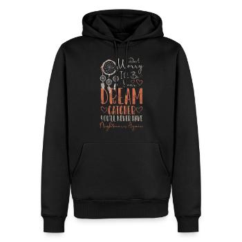 Capteur de rêves, souhait, bonheur, sommeil - Sweat à capuche Premium bio Homme - noir - Devant - Nico (187cm)