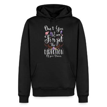 Rêve, Foi, Bonheur, Paix - Sweat à capuche Premium bio Homme - noir - Devant - Nico (187cm)