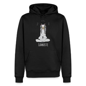 Sommer Yoga Trend Cooler Spruch Lamaste Yogi Lama - Männer Premium Bio Hoodie - Schwarz - Vorne - Nico (187cm)
