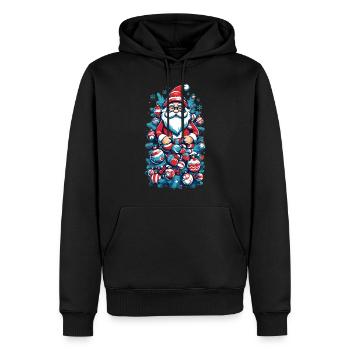 Weihnachtsmann - 🎅 - Männer Premium Bio Hoodie - Schwarz - Vorne - Nico (187cm)