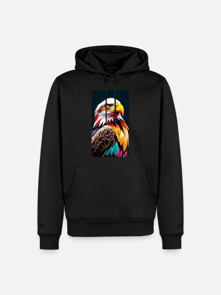 Eagle Side - Männer Premium Bio Hoodie - Schwarz