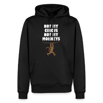 Pas mon cirque, pas mes singes - Sweat à capuche Premium bio Homme - noir - Devant - Nico (187cm)