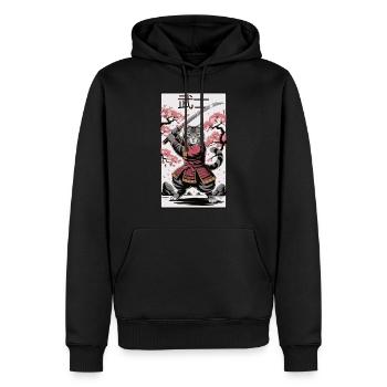 Kriegerkatze – Anime Power - Männer Premium Bio Hoodie - Schwarz - Vorne - Nico (187cm)