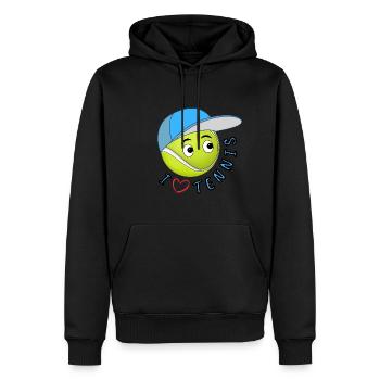 Ich liebe Tennis - Männer Premium Bio Hoodie - Schwarz - Vorne - Nico (187cm)