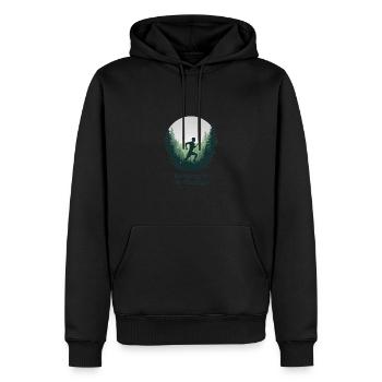 La course à pied est ma thérapie – Courir dans la nature - Sweat à capuche Premium bio Homme - noir - Devant - Nico (187cm)