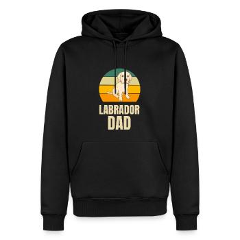 Rétro Labrador Papa - Sweat à capuche Premium bio Homme - noir - Devant - Nico (187cm)