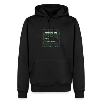 Wake up Matrix - Men’s Premium Organic Hoodie - black - Front - Nico (187cm)