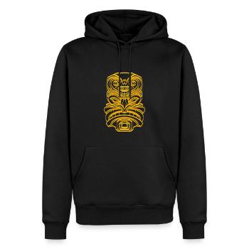Tiki Masque Tiki Bar Hawaii Or - Sweat à capuche Premium bio Homme - noir - Devant - Nico (187cm)