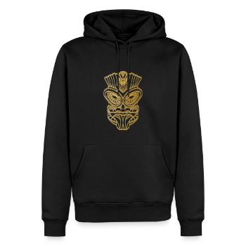 Tiki Masque Tiki Bar Hawaii Or - Sweat à capuche Premium bio Homme - noir - Devant - Nico (187cm)
