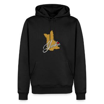 Yorkie Silhouette Yorkshire Terrier mit Herz - Männer Premium Bio Hoodie - Schwarz - Vorne - Nico (187cm)