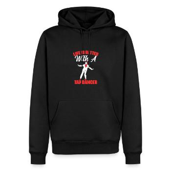 La vie est meilleure drôle Danse à claquettes Danse à claquettes pour un - Sweat à capuche Premium bio Homme - noir - Devant - Nico (187cm)