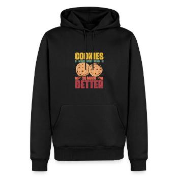 Cookies Make Everything Funny Cookie Eater Retro - Men’s Premium Organic Hoodie - black - Front - Nico (187cm)
