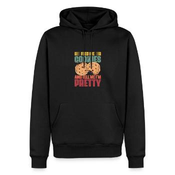 Feed Me Cookies Retro Cookie Eater For A Cookie - Männer Premium Bio Hoodie - Schwarz - Vorne - Nico (187cm)