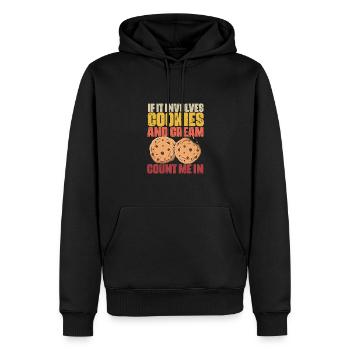S’il s’agit de biscuits rétro et de crème Un drôle - Sweat à capuche Premium bio Homme - noir - Devant - Nico (187cm)