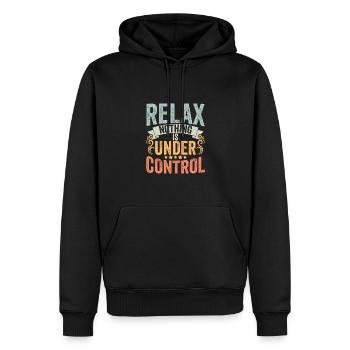 Retro Nothing Is Under Control For Sarcastic Yoga - Men’s Premium Organic Hoodie - black - Front - Nico (187cm)