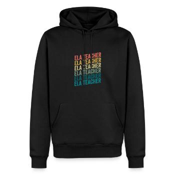 Rétro Vintage ELA Professeur pour la langue anglaise - Sweat à capuche Premium bio Homme - noir - Devant - Nico (187cm)