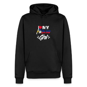 J’aime ma fille philippine Fille philippine géniale - Sweat à capuche Premium bio Homme - noir - Devant - Nico (187cm)