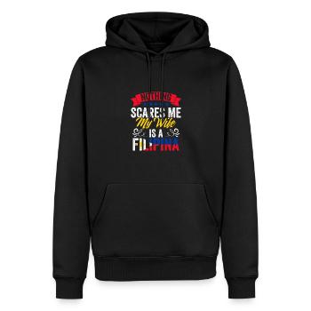Rien ne me fait peur Drôle Femme philippine Une philippine - Sweat à capuche Premium bio Homme - noir - Devant - Nico (187cm)