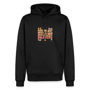Awesome Empathy Child Heart Wise Mind Brave Spirit - Men’s Premium Organic Hoodie - black - Front - Nico (187cm)