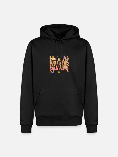 Awesome Empathy Child Heart Wise Mind Brave Spirit - Men’s Premium Organic Hoodie - black