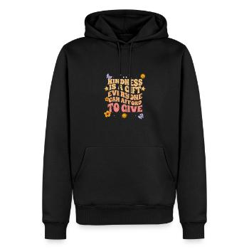 La gentillesse motivationnelle est un cadeau que tout le monde peut faire - Sweat à capuche Premium bio Homme - noir - Devant - Nico (187cm)