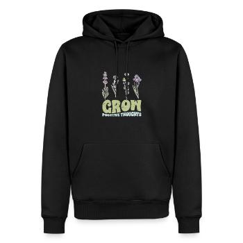 Vintage Grow Positive Thoughts Plant Lover - Sweat à capuche Premium bio Homme - noir - Devant - Nico (187cm)